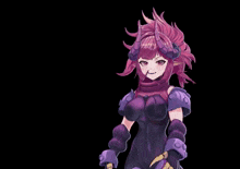 a cartoon character with horns on her head