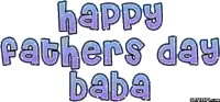 happy father 's day baba is written in purple letters on a white background