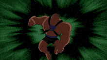 a cartoon of a man with a blue light coming out of his fist