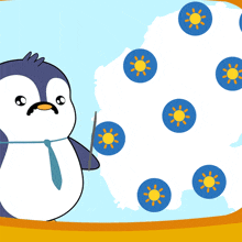 Weather Reporting Pudgy Penguins GIF - Weather Reporting Pudgy Penguins It'S Going To Be Sunny GIFs