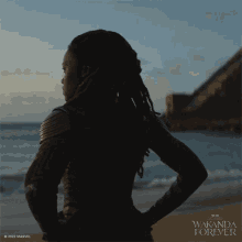 what is out there nakia wakanda forever watching the waves looking at the ocean