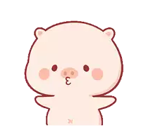 a cartoon pig with a heart on its forehead