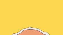 a drawing of a girl with pink hair and a yellow background