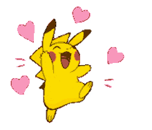 pikachu jump heart love happy