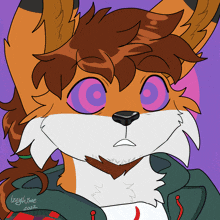 a cartoon drawing of a fox with the year 2022 on the bottom