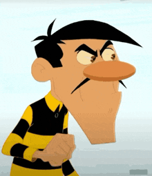 a cartoon character with a large nose and mustache