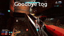 a screenshot of a video game with the words goodbye tog on it