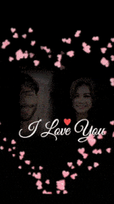 a picture of a man and a woman with the words " i love you "