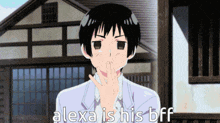 alexa is his bff written on a picture of a boy