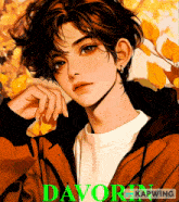 a painting of a boy with the name davor on the bottom