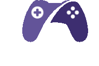 a purple game controller with a white cross on it .