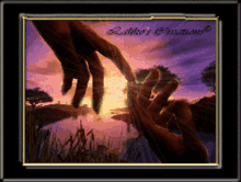 a picture of two hands reaching out towards each other with the words " l' autre emotions " written on the bottom