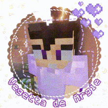 a sticker with a minecraft character and the words " vegetta de magia " on it