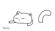 a black and white drawing of a cat and a number 0 .