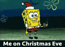 excited christmas eve festivus sponge bob