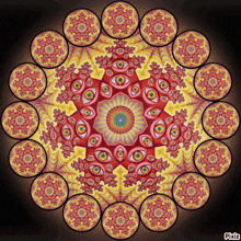 a colorful circular pattern with pixiz written in the bottom right corner