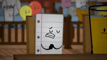 a piece of paper with a drawing of a mustache and the number 3 on it