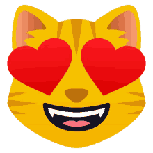 smiling cat with heart eyes people joypixels loving cat happy