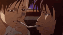 Smoke Anime GIF - Smoke Anime Couple GIFs