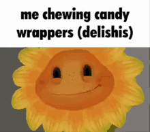 Pvz Sunflower GIF - Pvz Sunflower Eating Candy Wrappers GIFs
