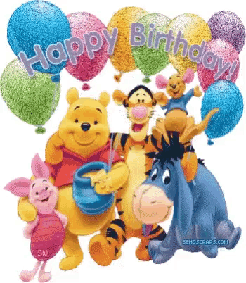 Pooh Happy Birthday GIF