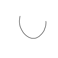 a drawing of a circle with a u on it