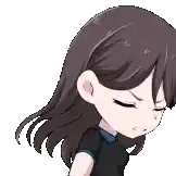 a pixel art illustration of a girl with long brown hair .