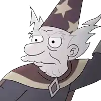 a cartoon character wearing a hat with a star on it and a diamond necklace