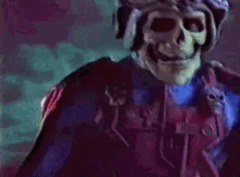a painting of a skeleton with a sword in his hand .