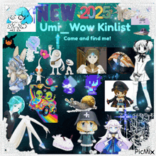 a poster that says new 2025 umi wow kinlist on it