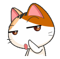 a cartoon cat is making a silly face with its hand on its chin
