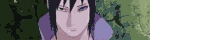 a close up of a person 's face with a purple shirt on