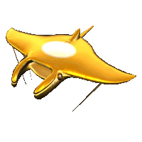 Gold Manta Glider Gold Sticker - Gold Manta Glider Gold Manta Ray Stickers