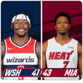 a wizards player and a heat player are shown side by side