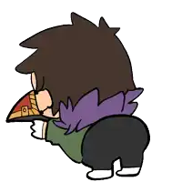 a cartoon of a person with a purple collar and a huge butt