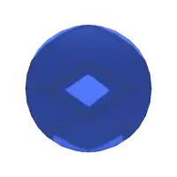 a blue circle on a white background with a shadow