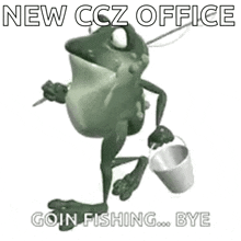 Frog Going Fishing GIF - Frog Going Fishing Going To Fish GIFs