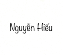 a black and white logo with the name nguyen hieu written in a foreign language on a white background .