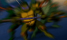 a group of teenage mutant ninja turtles are holding swords
