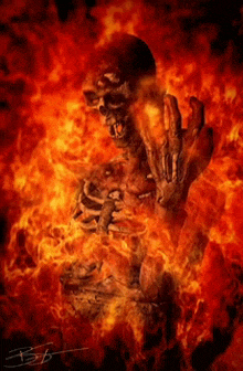 Epic Skeleton Flaming Skeleton GIF