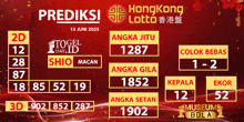 a poster for prediksi hong kong lotto on june 13 2025