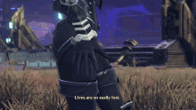 a screenshot of a video game with the words lives are so easily lost
