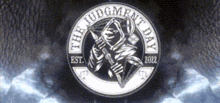 a logo for the judgment day shows a grim reaper with a sword