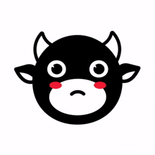 black cow red cheeks suprised news
