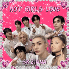 a picture of a group of people with the words hot girls love above them