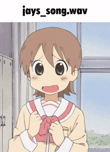 a cartoon girl with the words jays_song.wav above her