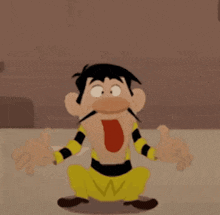 a cartoon character is giving a thumbs up