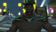a man in a video game with a sign in the background that says dom