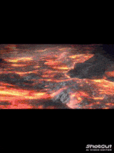 a shotcut ai video editor shows a lava flow