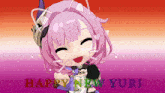 a picture of a girl with the words happy new yuri